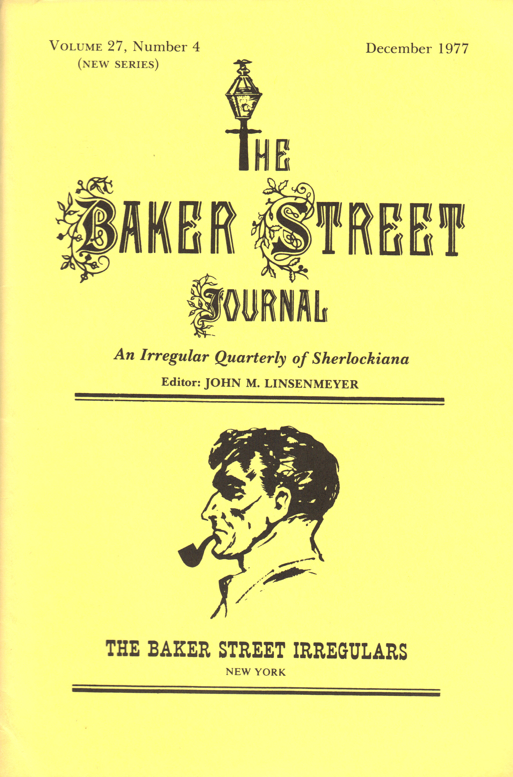 Image for THE BAKER STREET JOURNAL ~ An Irregular Quarterly of Sherlockiana ~ December 1977